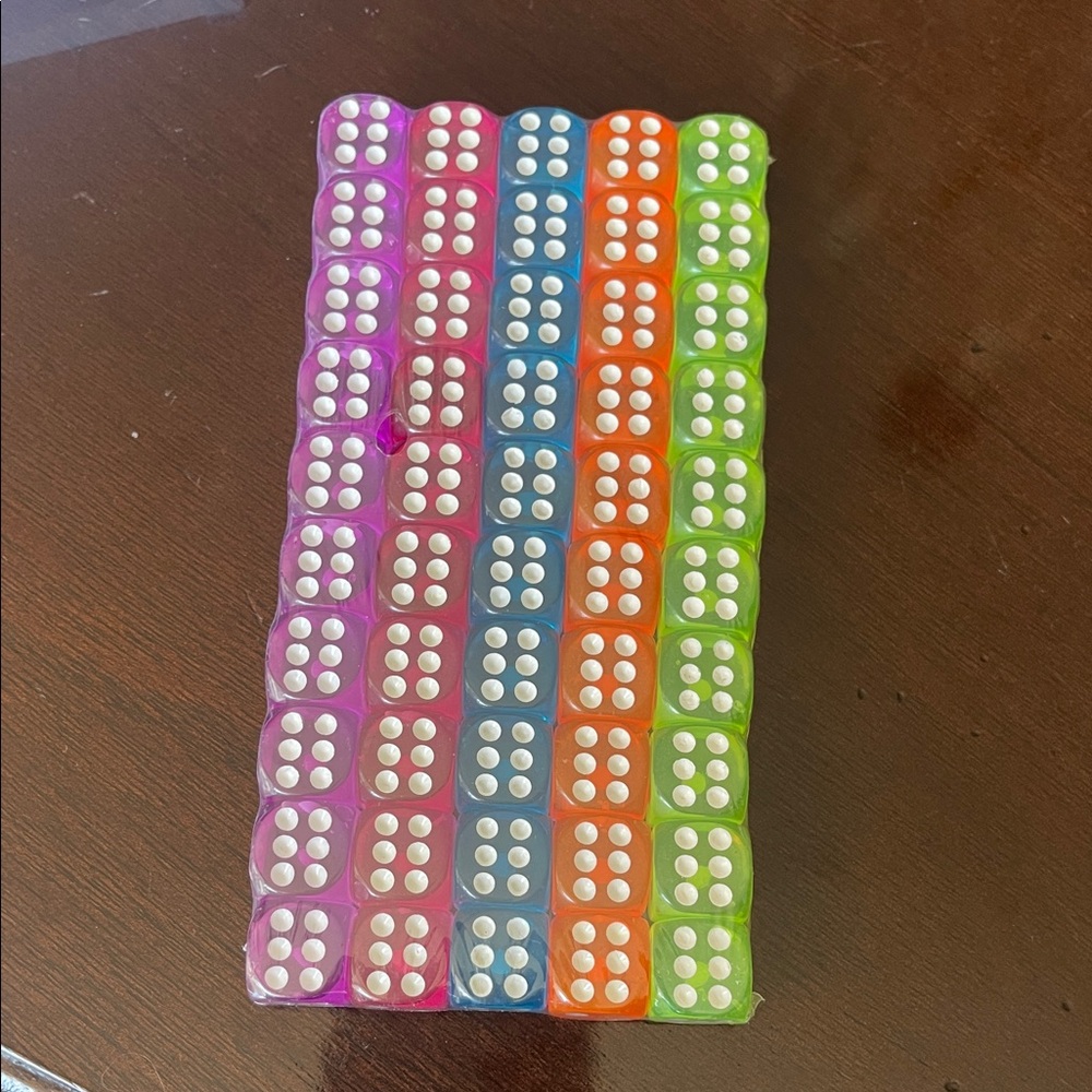 50 Dice 14mm Game Dice Set 6 Sided Round Corner new shrink wrapped